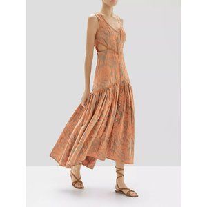 Alexis Garcelle Dress Amber Ruffle Maxi Beige S